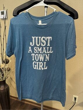 Canvas  Blue 'Just A Small Town Girl' Short Sleeve Tee